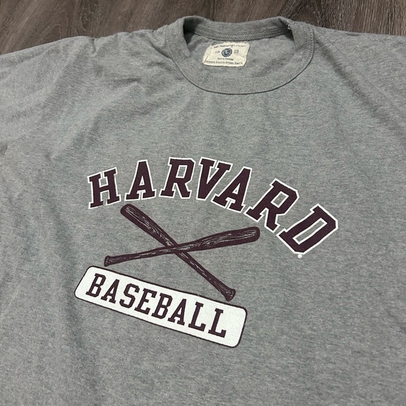 Vintage Champion Harvard Baseball Gray Short Sleeve Shirt Men’s Sz Large Tee - Picture 2 of 7